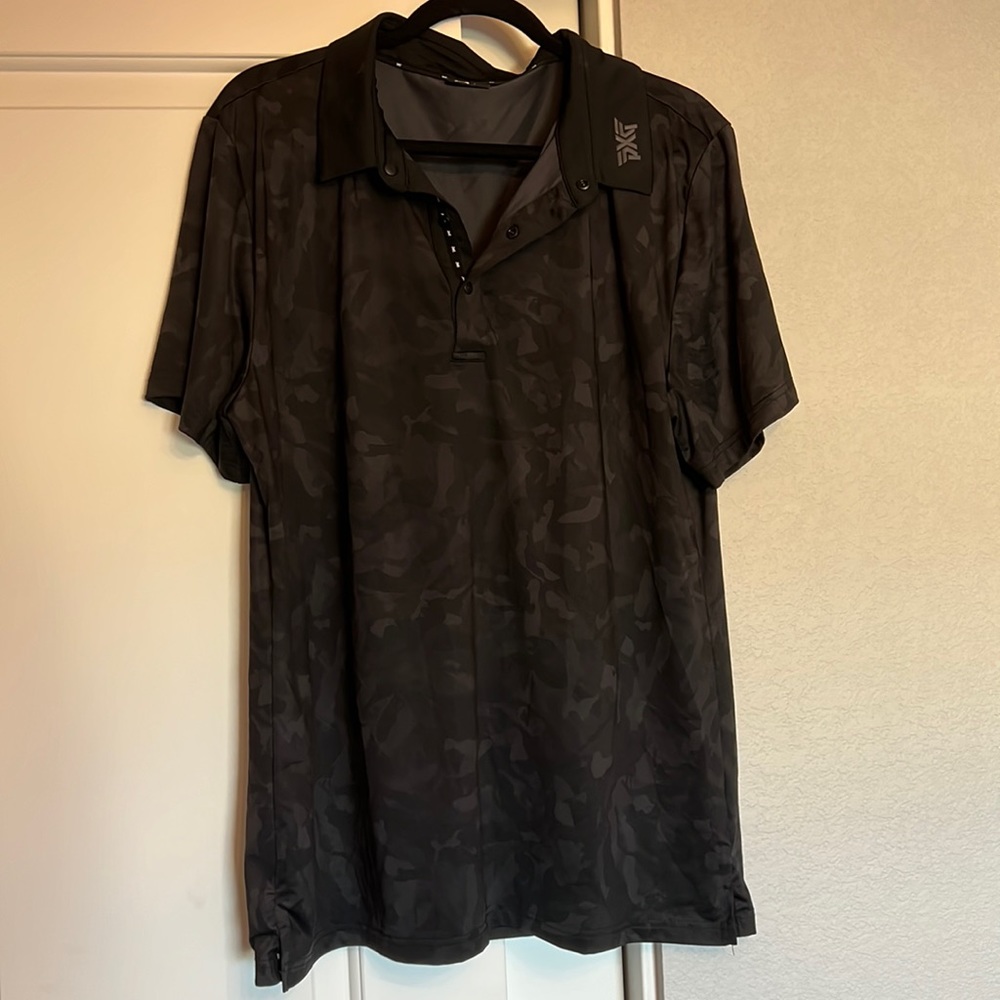 Black and Camo PXG Golf Polo Shirt